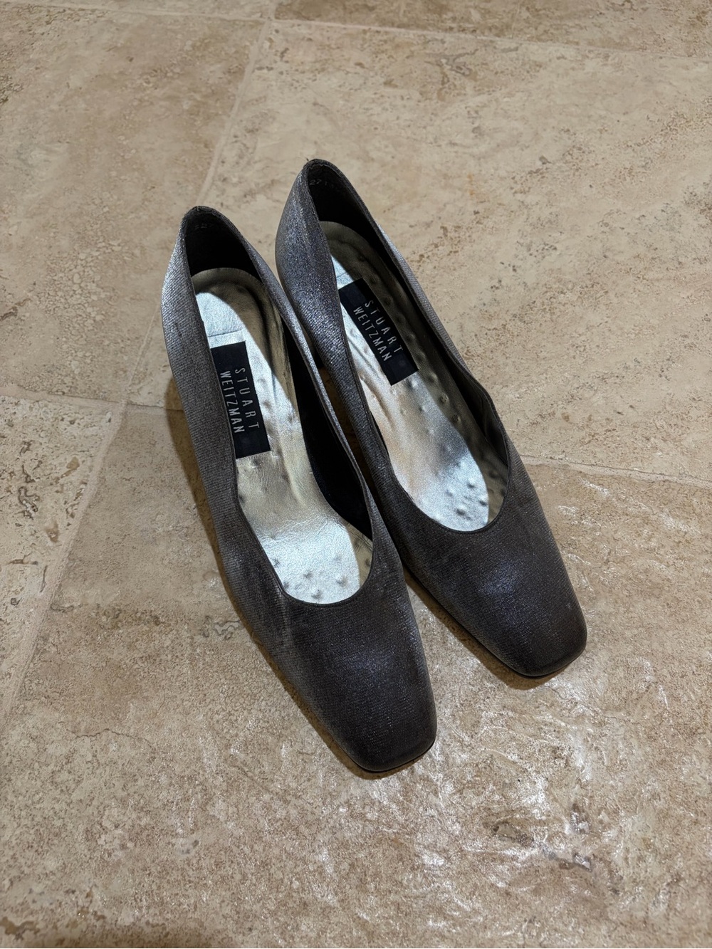 Vintage Stuart Weitzman metallic pumps